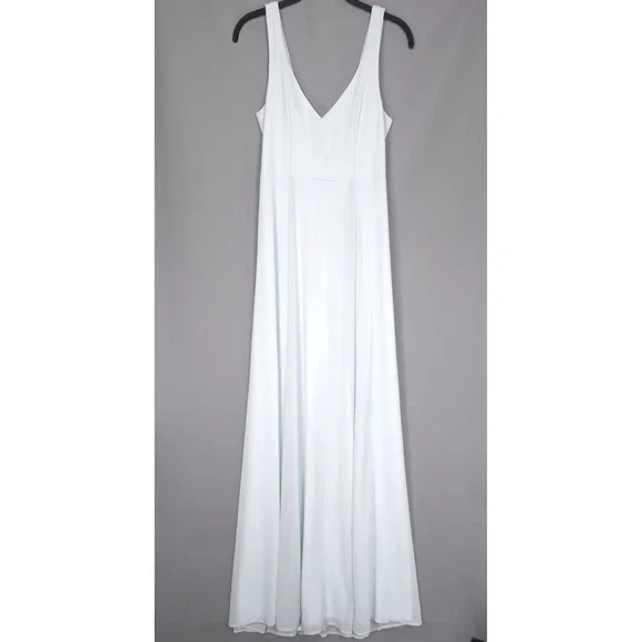 Show Me Your Mumu New Maxi Dress SMALL Jenn Icy Blue Chiffon Bridesmaids Wedding